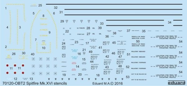 Spitfire Mk.XVI Bubbletop stencils 1/72