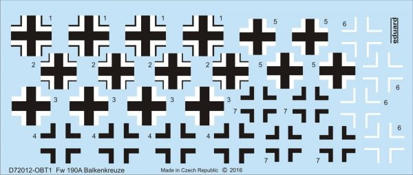 Fw 190A Balkenkreuze stencils 1/72