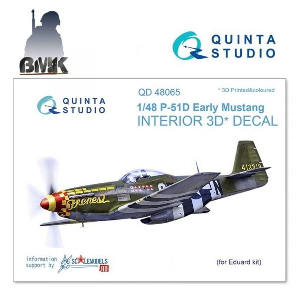 P-51D Early Mustang (for EDUARD) INTERIOR 3D* Decal 1/48