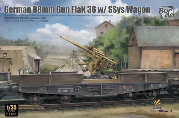 German 88mm Gun Flak with Ssys Wagon